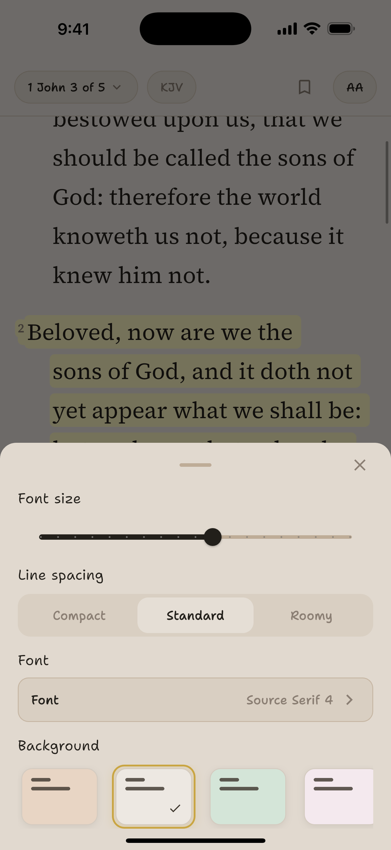 Customization settings